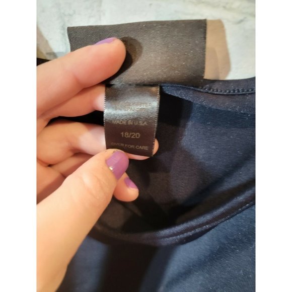 ASHLEY STEWART plus navy blue stretch soft tank top size 18/20 womens - Picture 4 of 6